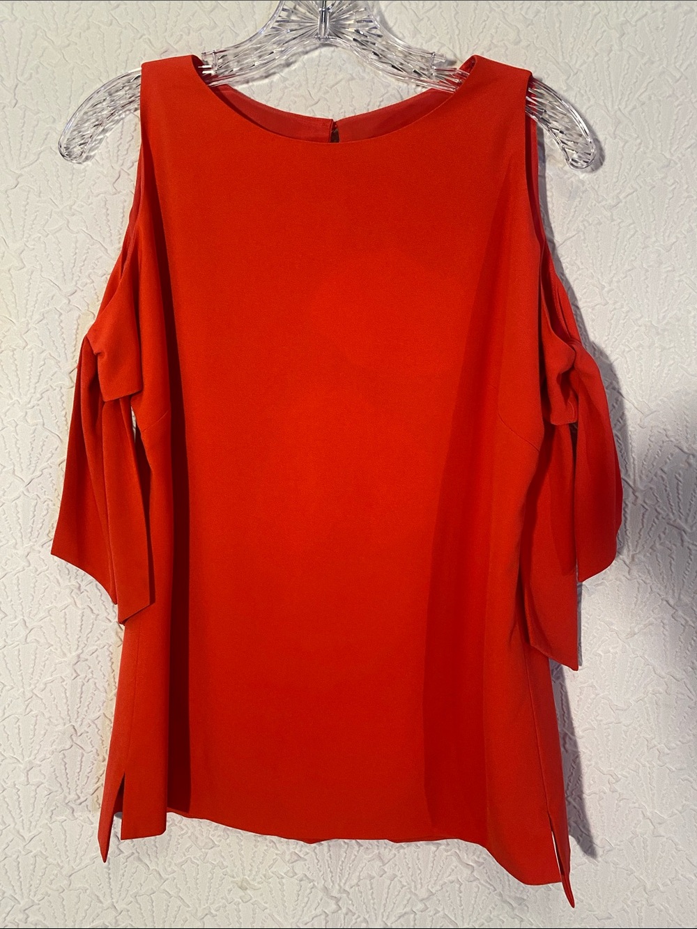Ted Baker London Bright coral orange polyester cold shoulder Blouse Samyia Style